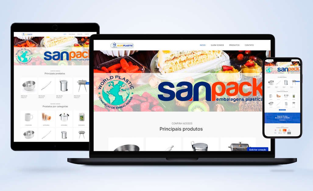 criação de sites - site catalogo para empresa de embalagens